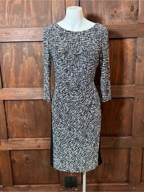 Ralph Lauren Black & White Textured Sheath Dress